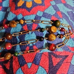 Vibrant Gold and Multicolor Beaded Necklace